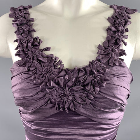 BCBG Max Azria Size 2 Purple Lilac Polyester Blend Ruffled BodyCon Dress