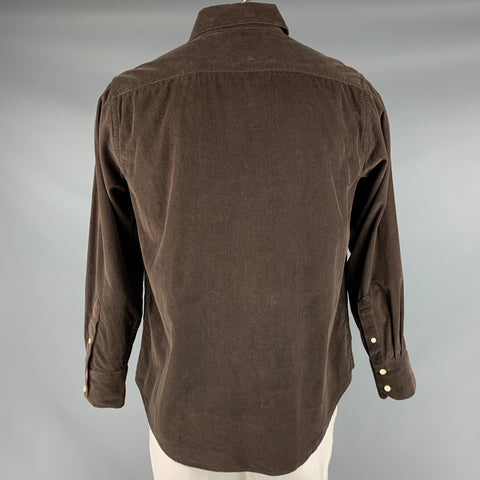 ROBERT GRAHAM Size L Brown Corduroy Cotton Button Up Long Sleeve Shirt