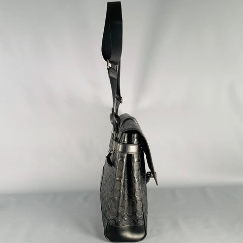 Sac bandoulière en cuir gaufré noir COACH