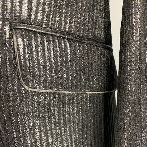CoSTUME NATIONAL Size 42 Black Metallic Viscose Blend Peak Lapel Suit