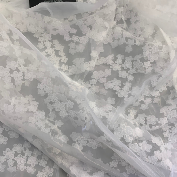 CYNTHIA ROWLEY Size M White Polyester Lace Peak Lapel Pantsuit