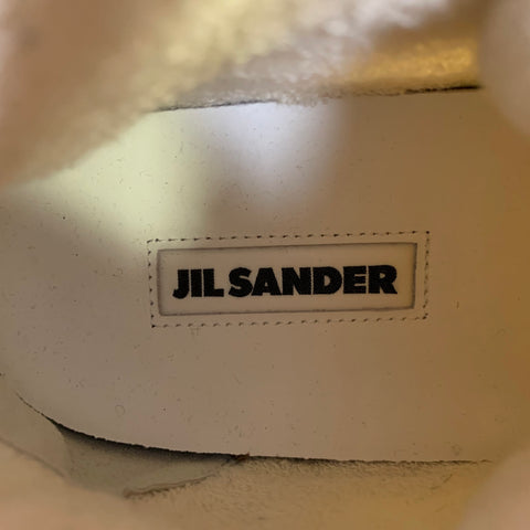JIL SANDER Size 8 White Leather High Top Sneakers