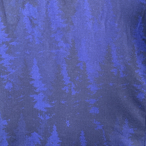 BILLIONAIRE COUTURE Size XL Blue Black Herringbone Long Sleeve Shirt
