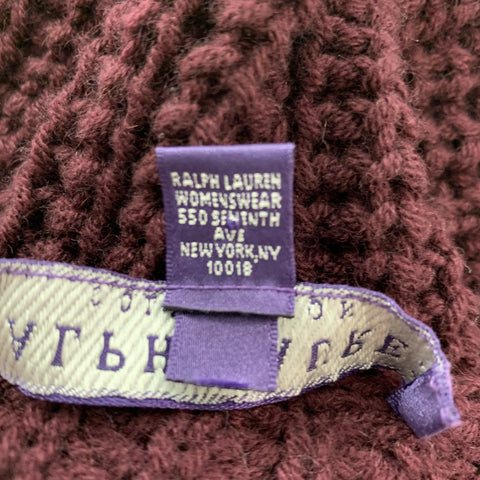 RALPH LAUREN Size S Burgundy Cashmere Cardigan