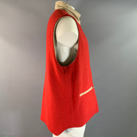DORIANI Size XXL Tan Red Cashmere Reversible Vest
