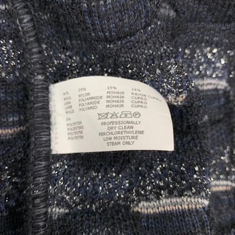 MISSONI Size 8 Black & Grey Knitted Wool Blend Jacket