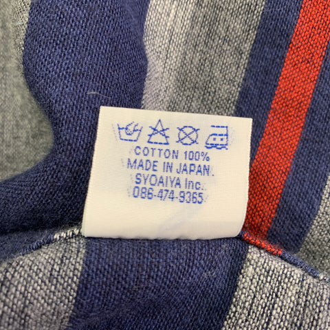 PURE BLUE JAPAN Size XL Blue Indigo Cotton One Pocket Long Sleeve Shirt