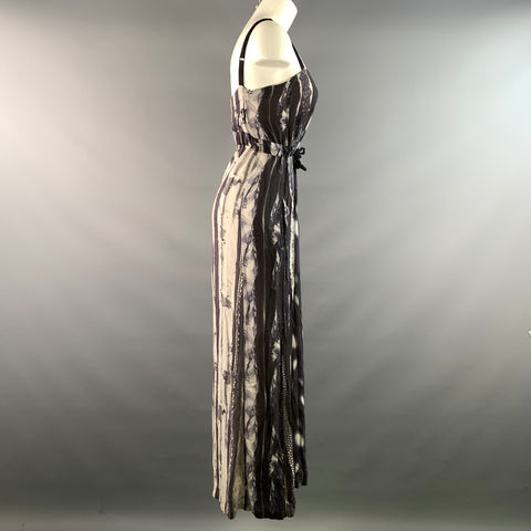 MM6 MAISON MARGIELA SS2013 Size 8 White Dark Grey Viscose Mixed Patterns Dress