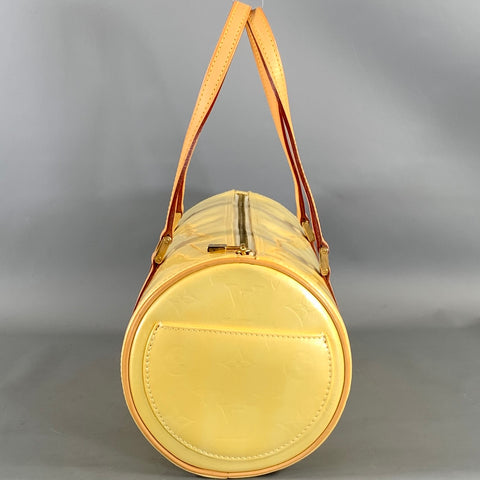 LOUIS VUITTON Yellow Tan VI0016 Monogram Patent Leather Handbag