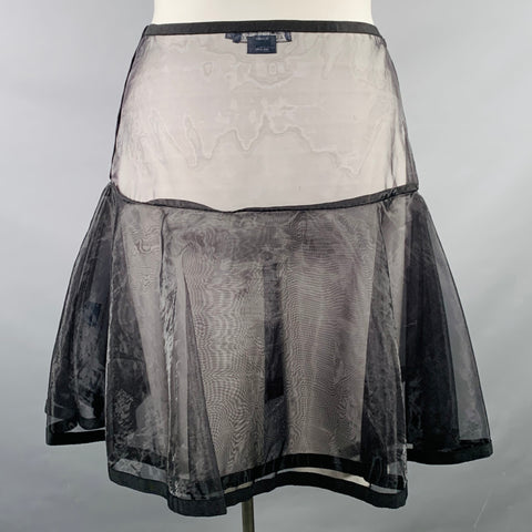 RALPH LAUREN Size 10 Black Nylon See Through Skirt