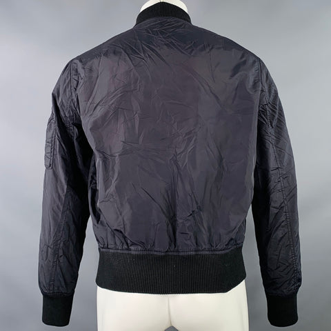 AMI by ALEXANDRE MATTIUSSI Size S Navy Polyamide Bomber Jacket