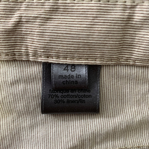 JOHN VARVATOS Size 32 Brown Heather Cotton Linen Raw Hem Shorts