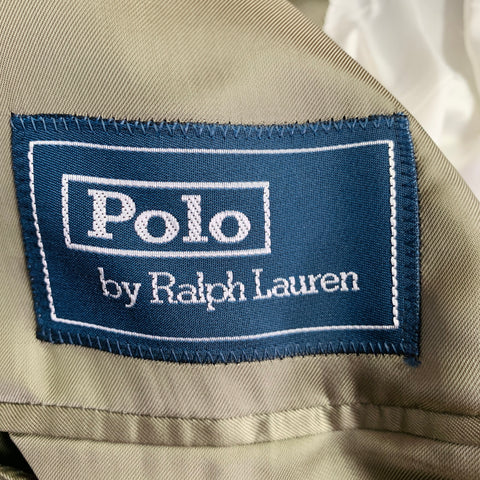 POLO by RALPH LAUREN Size 44 Tan Khaki Herringbone Flax Sport Coat