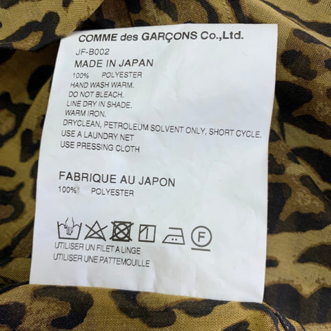 JUNYA WATANABE 2020 Size M Tan Brown Animal Print Polyester Long Sleeve Shirt