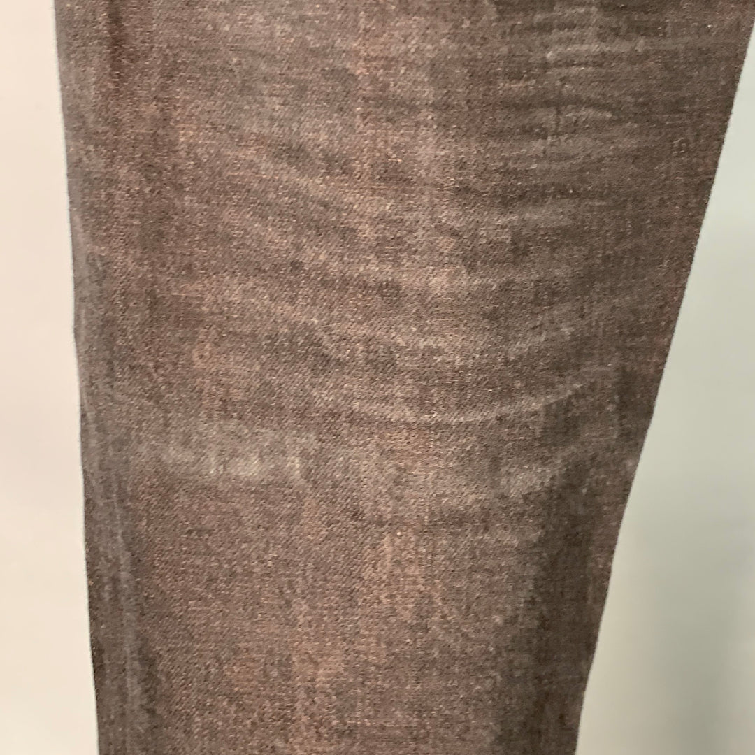 3 X 1 Size 34 Black Orange Heather Cotton Straight Selvedge Jeans