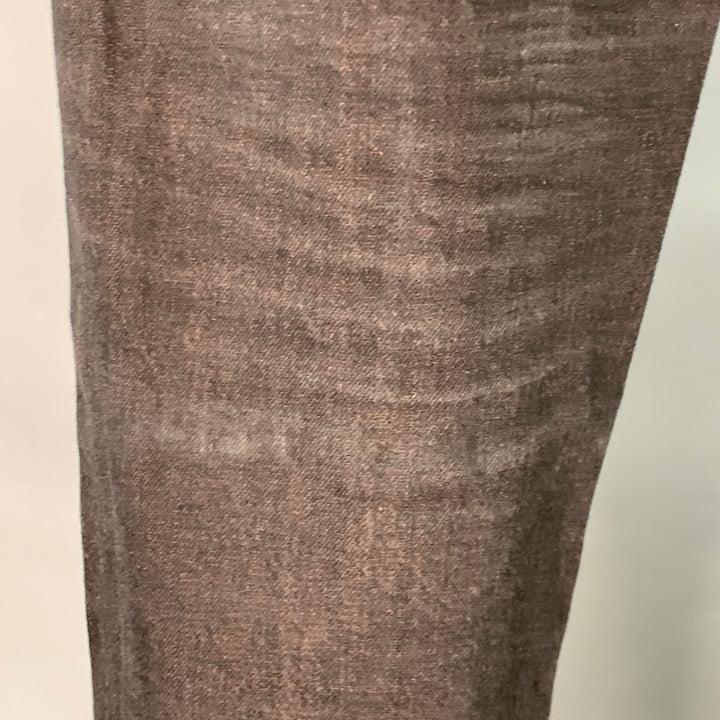 3 X 1 Size 34 Black Orange Heather Cotton Straight Selvedge Jeans