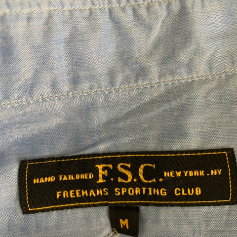 FREEMANS SPORTING CLUB Size M Blue Heather Cotton Long Sleeve Shirt