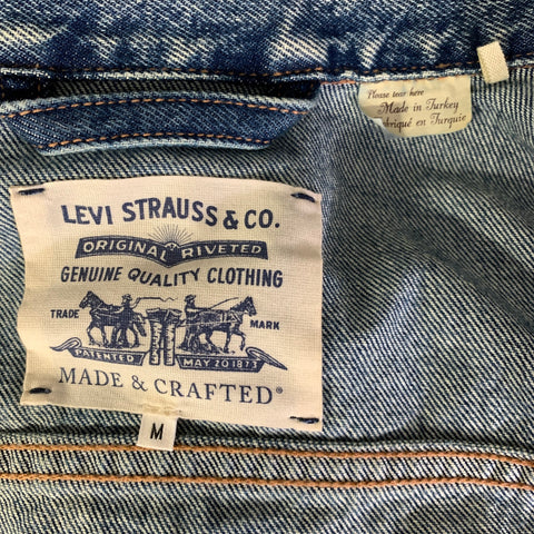 LEVI'S MADE & CRAFTED Size M Blue Light Blue Washed Cotton Trucker Jacket