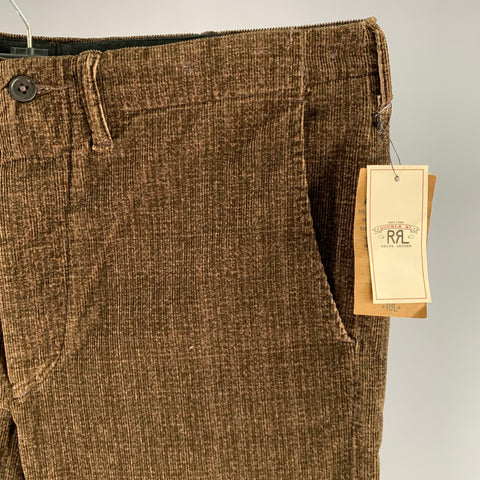 RRL by RALPH LAUREN Size 36 Brown Corduroy Cotton Straight Leg Pants