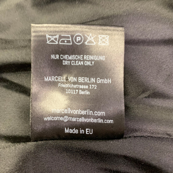 MARCELL VON BERLIN Size 36 Orange Black White Abstract Print Cotton Slim Fit Sport Coat