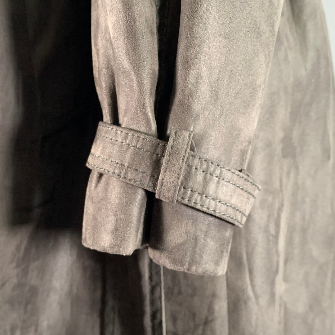 ALEXANDER MCQUEEN Size M Grey Polyethylene Solid Double Breasted Coat