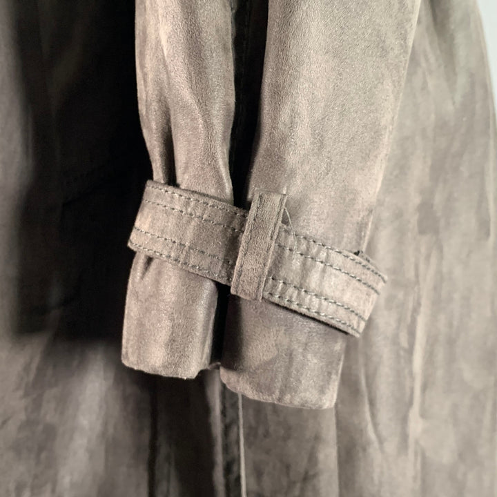 ALEXANDER MCQUEEN Size M Grey Polyethylene Solid Double Breasted Coat