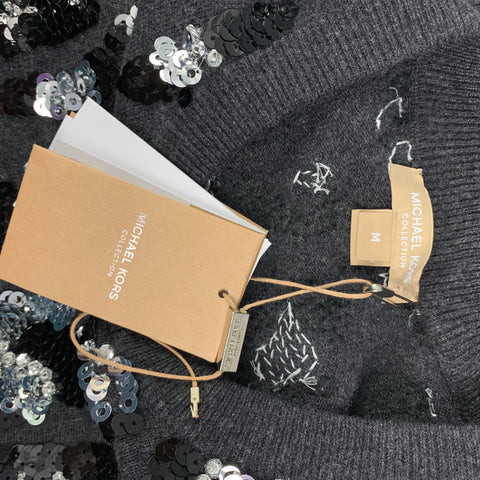MICHAEL KORS COLLECTION Taille M Pull Charbon Noir Argent