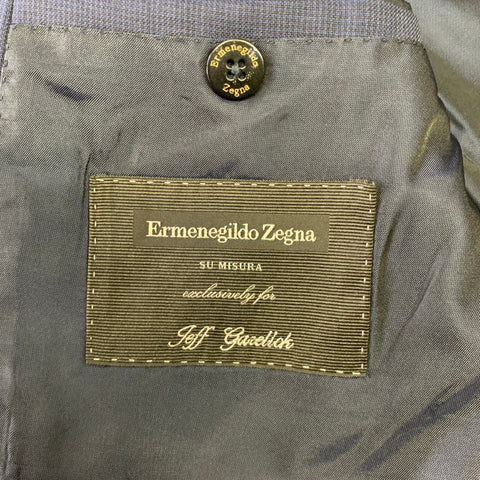 ERMENEGILDO ZEGNA Size 40 Navy Wool Notch Lapel Suit