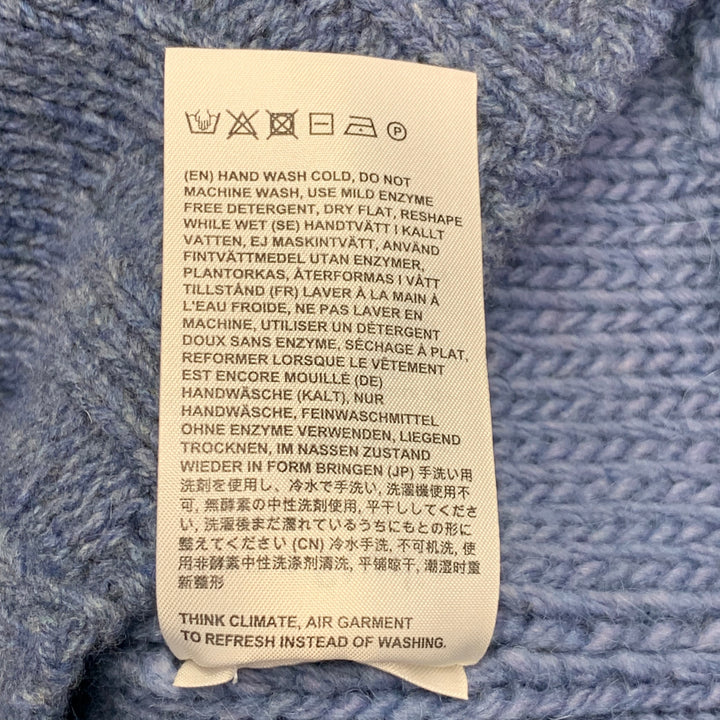 ACNE STUDIOS AW17 Size M Ovira Patch Blue Grey Wool Blend Patchwork Distressed Sweater