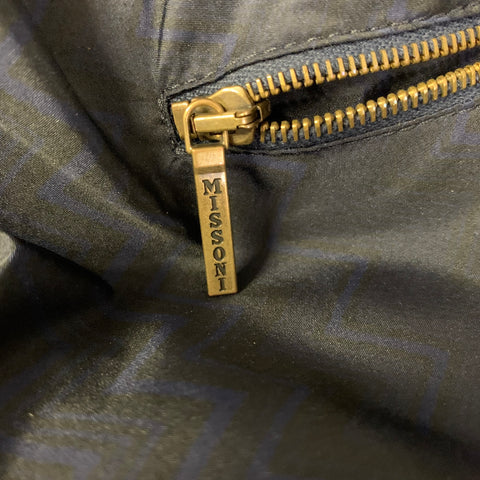 MISSONI Size XL Navy Grey Mixed Fabrics Reversible Jacket