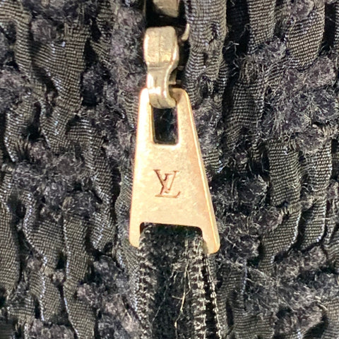 LOUIS VUITTON Size 8 Black Midnight Blue Acetate Blend Sleeveless Cocktail Dress