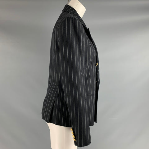 POLO by RALPH LAUREN Size 8 Black White Linen Wool Blazer