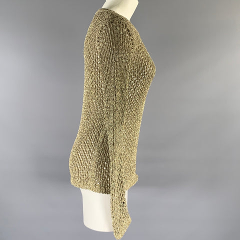 MARC JACOBS Size XS Gold Nylon Crew-Neck Pullover
