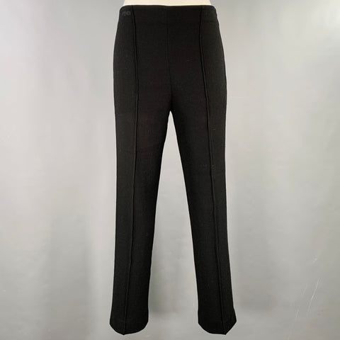 FENDI Size 6 Black Virgin Wool Side Zipper Casual Pants
