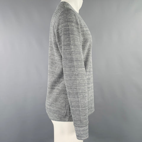 VINCE Size M Grey Knit Cotton Polyester Crew Neck Pullover