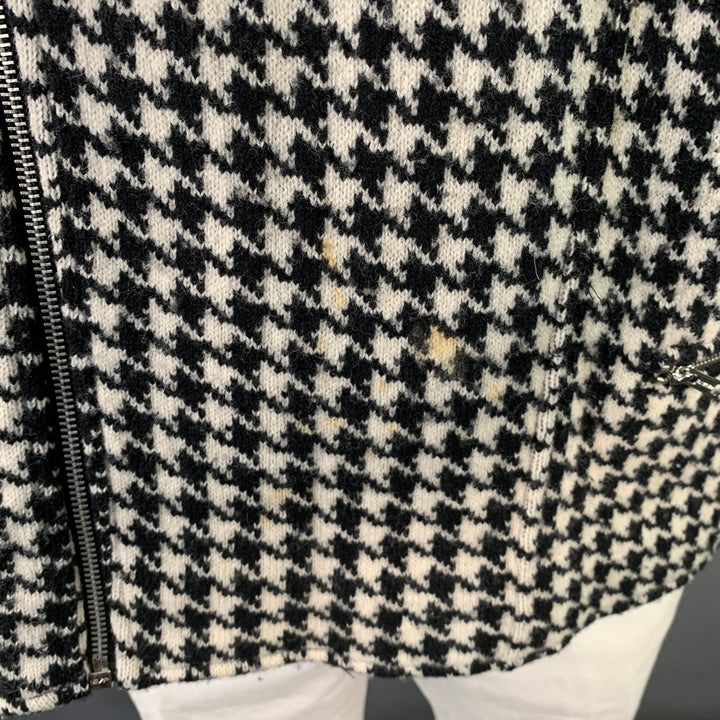 LAUREN by RALPH LAUREN Size XXXL Black Off White Wool Zip Pockets Jacket