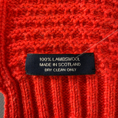 DRAKES LONDON Navy Beige Red Color Block Lambswool Knit Scarf