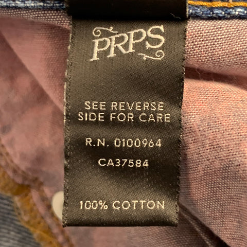 PRPS Size 28 El Camino Blue Cotton Distressed Tapered Jeans