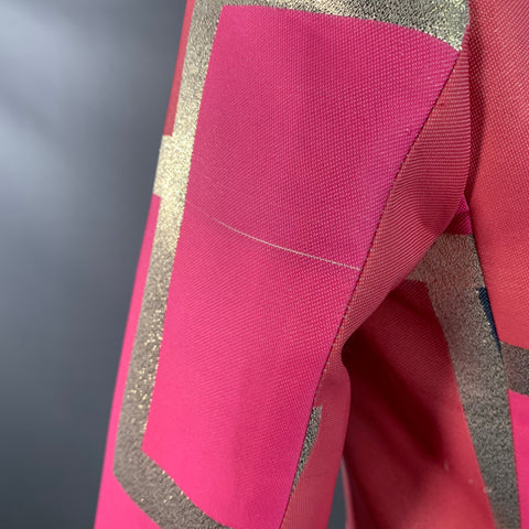 MR TURK Size 38 Pink Navy Color Block Polyester Blend Sport Coat