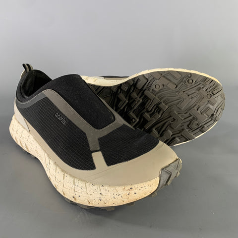 HAVEN Size 10 Black Grey Color Block Nylon Slip On Sneakers