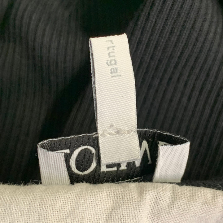 LOEWE Size XL Anagram Black White Jersey Ribbed Sleeveless Tank Midi Dress