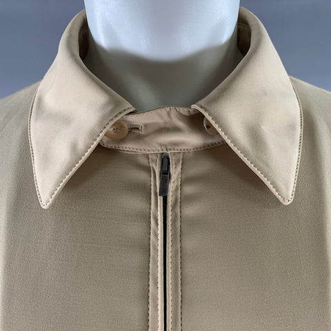ARMANI COLLEZIONI Size M Tan Polyester Blend Harrington Coat