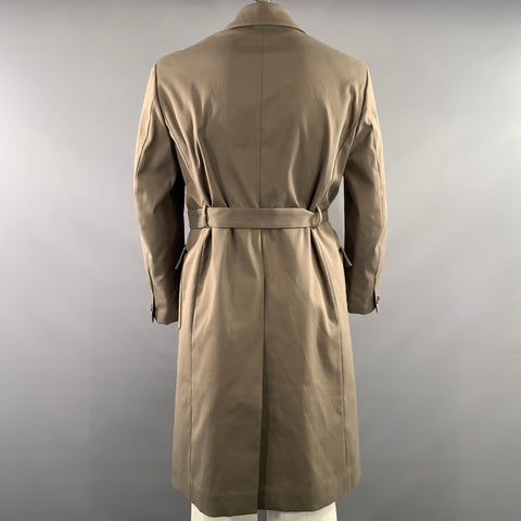 PRADA Size L Green Olive Solid Belted Coat