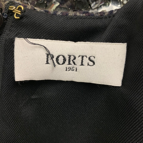 PORTS 1961 Taille 4 Gris Marine Herringbone Fleece Laine Polyamide Robe Top