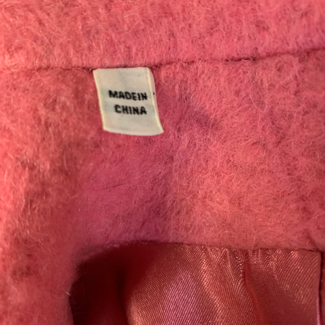EMPORIO ARMANI Size XS Pink Wool  Polyester Textured Notch Lapel Coat