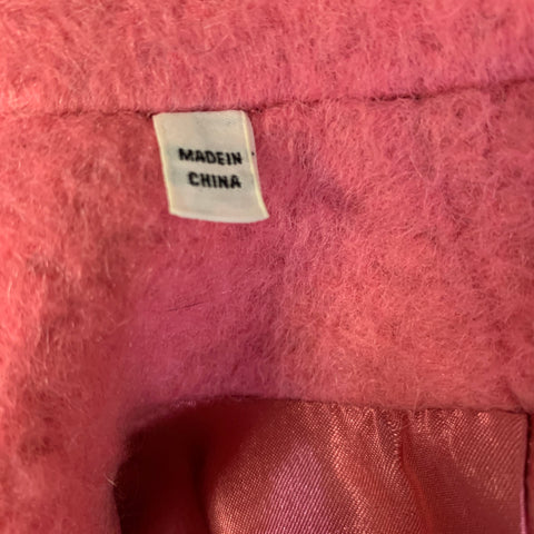 EMPORIO ARMANI Size XS Pink Wool  Polyester Textured Notch Lapel Coat