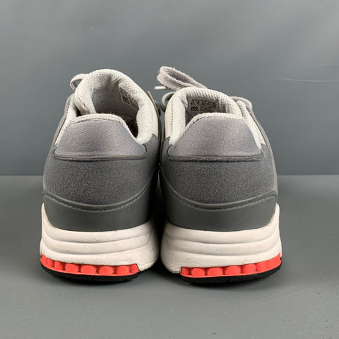 ADIDAS Size 8.5 Grey Black Mixed Materials Mesh Low Top Sneakers