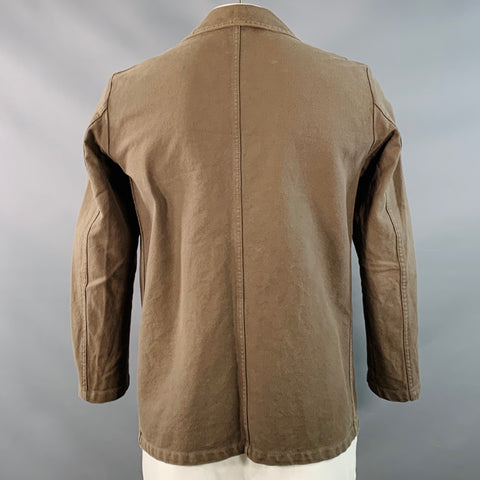VETRA Size XL Brown Textured Cotton Chore Jacket
