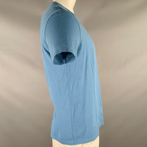 COS Size L Blue Cotton Crew Neck T-shirt