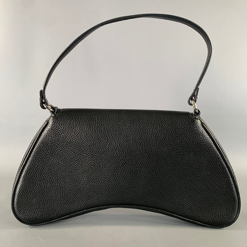 SIMON MILLER Black Faux Leather Shoulder Bag